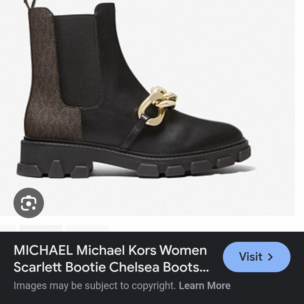 Michael Kors Black and Gold Ankle Boots
